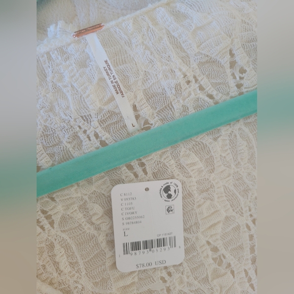 Free People Laney Stretch Lace Cardi Size Large - Picture 4 of 10